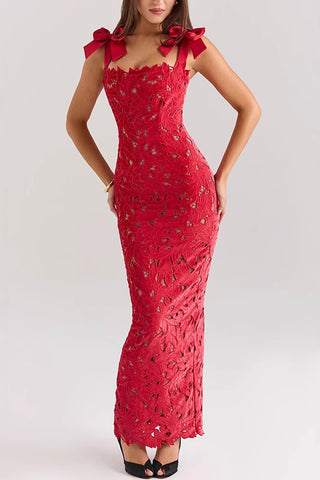 Bow-Detail Evening Dress