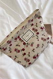 Floral Print Zipper Pouch