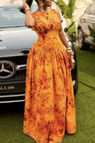 Elegant Patterned Maxi Dress