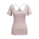 Sakura Pink Crisscross Back Top