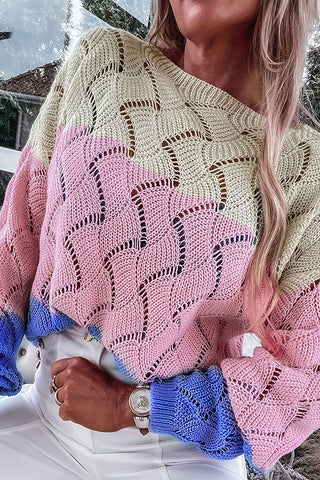 Stylish Knit Patterned Pullover