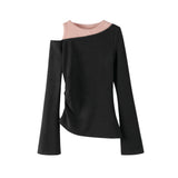 Asymmetrical Cutout Long Sleeve Top