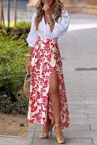 Elegant High-Slit Maxi Skirt