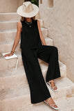 Sleeveless Wide-Leg Pants Set