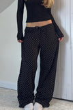 Polka Dot Wide-Leg Casual Pants