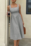 Striped Sleeveless Casual Dress