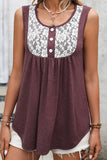 Lace-Detail Sleeveless Top