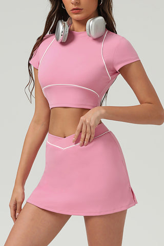 Chic Crop Top and Skirt Set