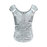 Ruched Satin Bustier Top