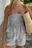 Strapless Shirred Short Set