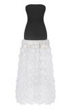 Strapless Evening Gown with Textured Skirt