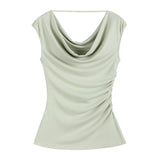 Cowl Neck Top with Elegant Strap Detail