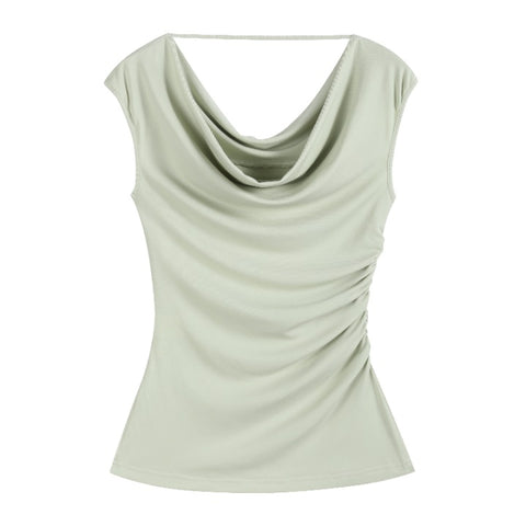 Cowl Neck Top with Elegant Strap Detail