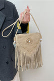 Fringe Shoulder Bag with Embellishments