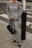 Chevron Knit Casual Maxi Dress