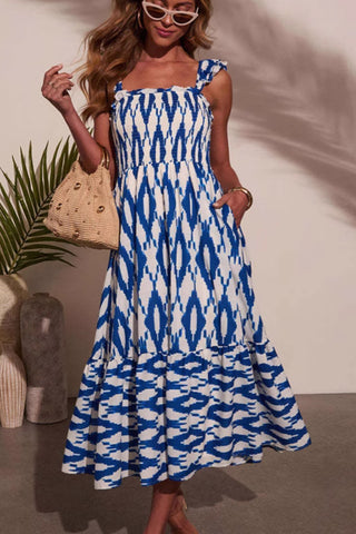 Sleeveless Print Vacation Dress