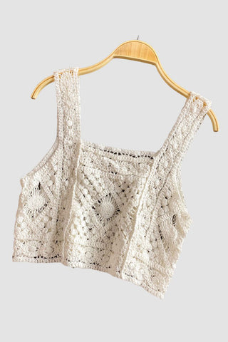 Crochet Patterned Crop Tank