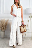 Floral Lace Wide-Leg Pants Set