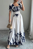Floral Print Puff Sleeve Dress