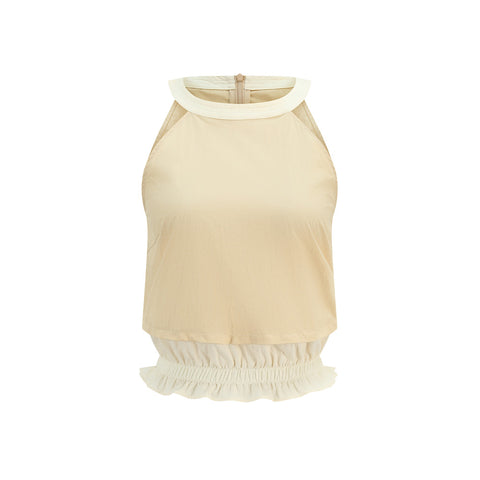 Ruffled Hem Halter Top