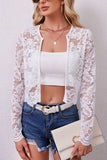 Lace Long-Sleeve Blouse with Open Front