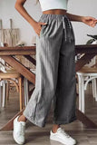 Striped Wide-Leg Casual Pants