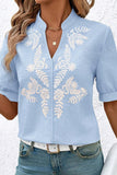 Floral Pattern V-Neck Blouse