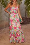 Floral Strappy Vacation Maxi Dress