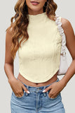 Mock Neck Textured Tank Top