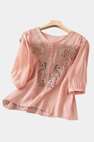 Floral Button-Down Blouse