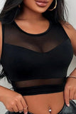 Mesh Panel Crop Tank Top