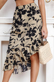 Floral Ruffled Midi Skirt