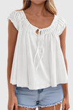 Tie-Front Ruffle Blouse