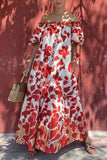 Off-Shoulder Floral Vacation Dress