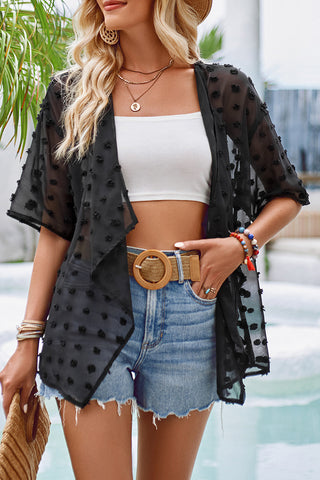 Sheer Textured Cover-Up Top