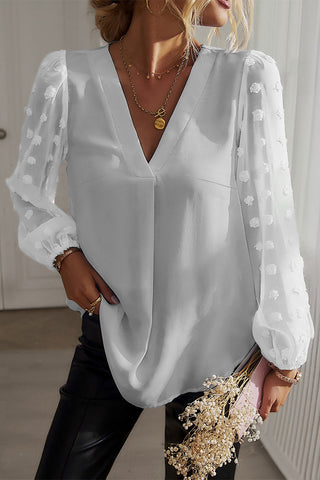 Elegant V-Neck Long Sleeve Top