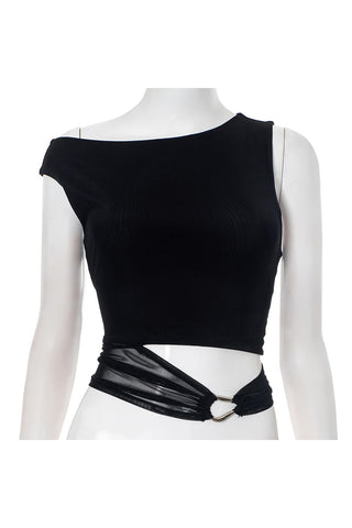 One-Shoulder Cutout Tank Top