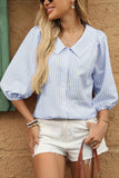 Striped Puff Sleeve Blouse