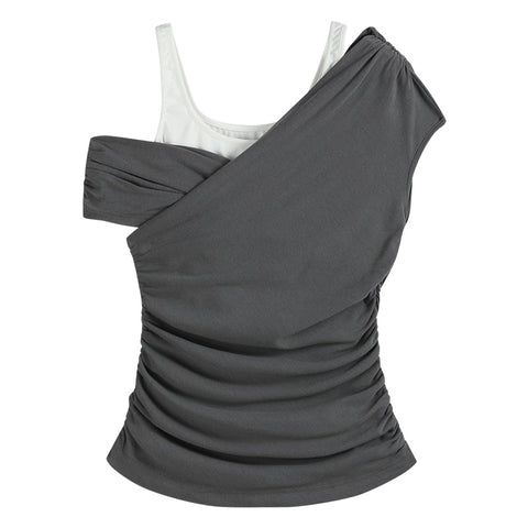 Asymmetrical Ruched Top