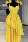 Ruffled Bow-Shoulder Casual Dress