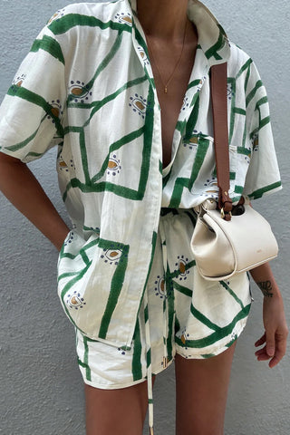 Geometric Print Short Set