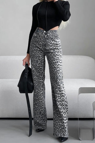 High-Waisted Straight Jeans