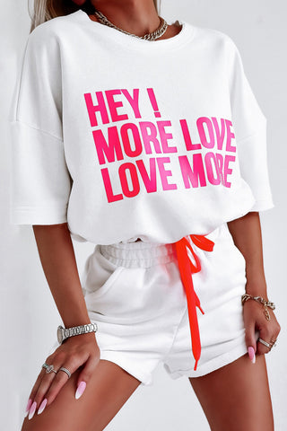 Graphic Tee and Sporty Shorts Set
