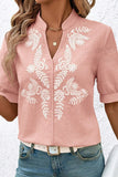 Floral Pattern V-Neck Blouse