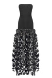Strapless Evening Gown with Textured Skirt