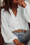 Lace Knit Button-Up Top