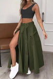 Belted Maxi Skirt with Side Slit