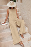 Sleeveless Wide-Leg Pants Set