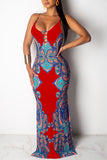 Strappy Paisley Bodycon Dress