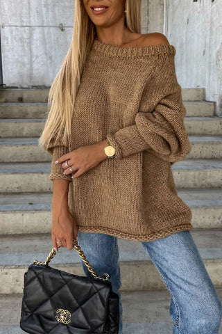 Off-Shoulder Knit Sweater